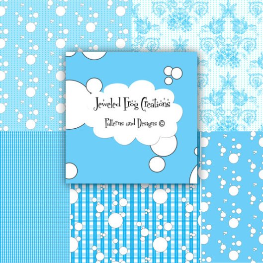 Blue Bubbles and Dots Digital Background 